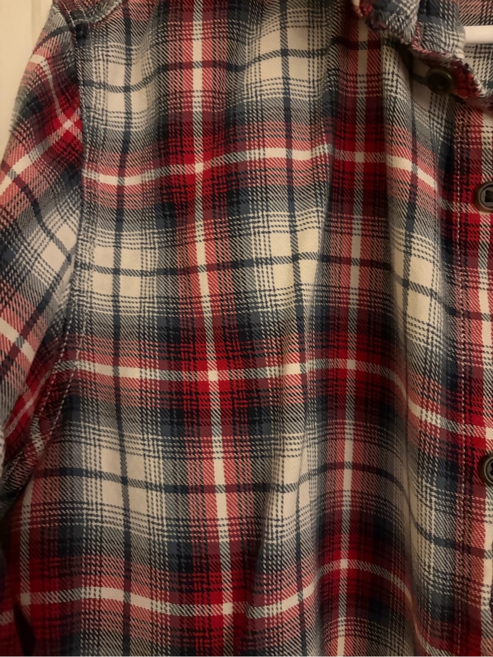 GAP Men's Red and Blue Plaid Button-Down Shirt - Picture 3 of 6